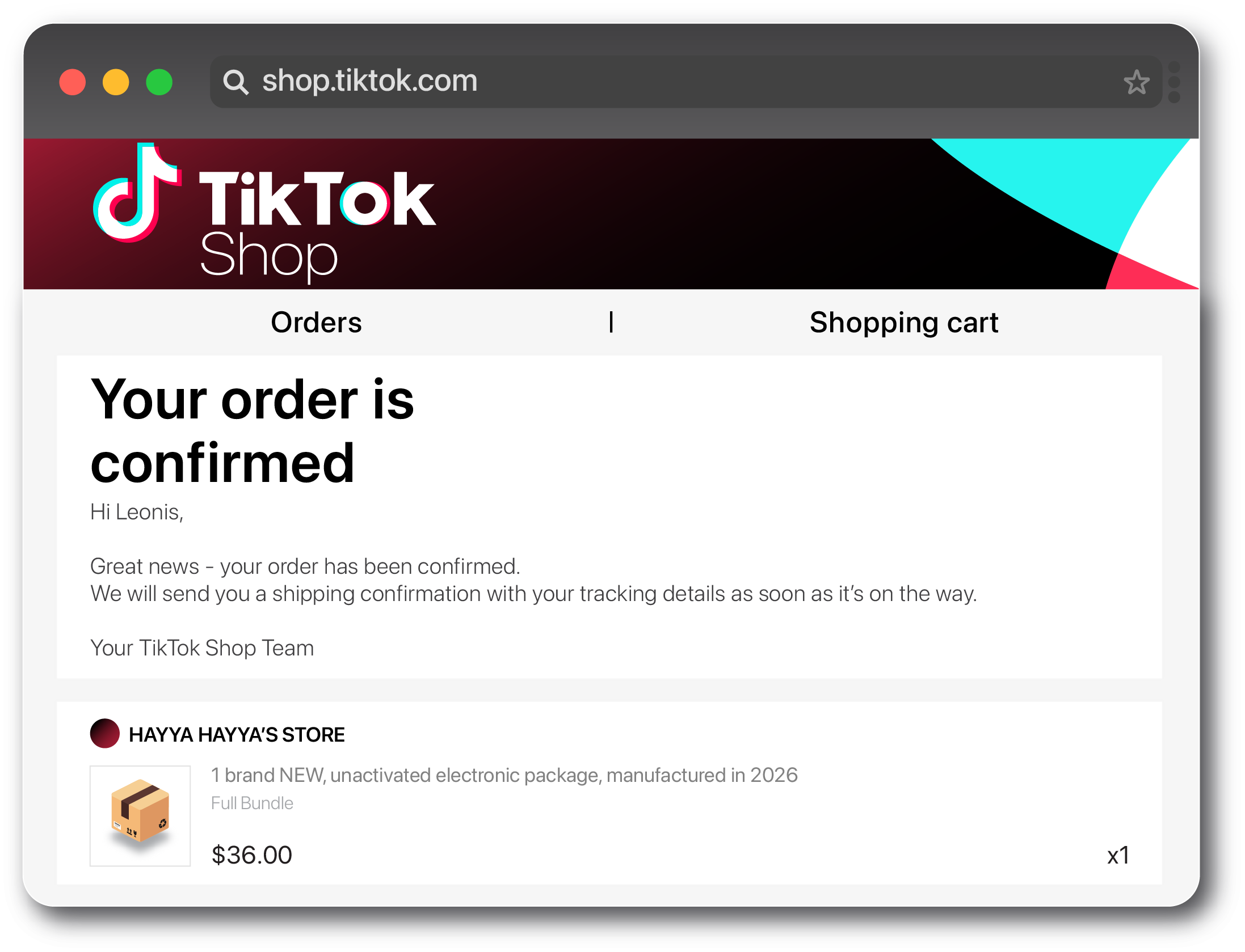 TikTok Shop checkout via HideProxy